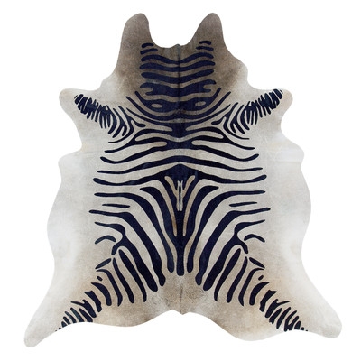 Hand-Tufted Zebra Cowhide Black/White Area Rug - Image 0