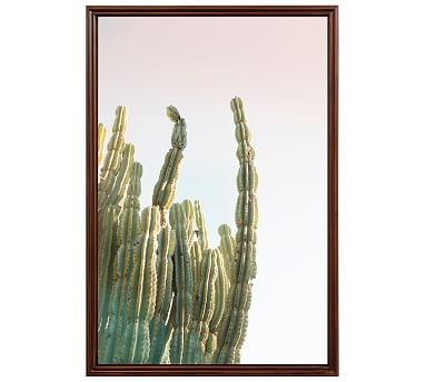 Bright Cactus Framed Print by Jane Wilder, 28 x 42", Ridged Distressed Frame, Espresso, Mat - Image 2