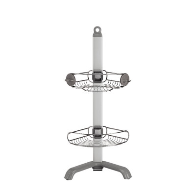 Corner Shower Caddy, Stainless Steel + Anodized Aluminum - Image 1