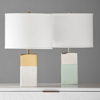 Dipped Metal Table Lamp, White - Image 2