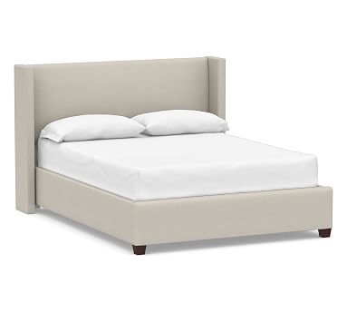 Elliot Shelter Bed, Queen, Low Headboard 46.5"h, Performance Heathered Tweed Pebble - Image 0