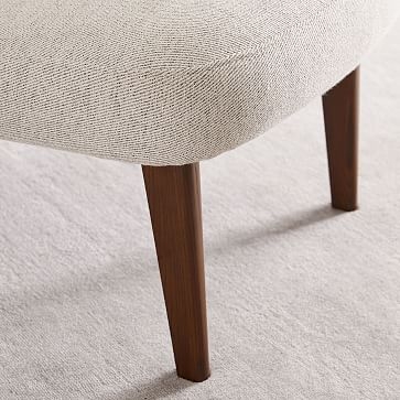 Janie Slipper Chair, Twill, Stone, Walnut - Image 3