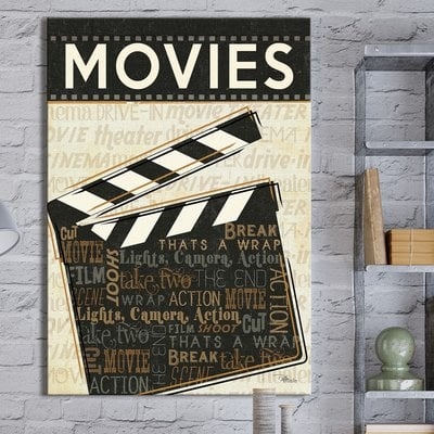 'Movies' Graphic Art Print on Wrapped Canvas - Image 0