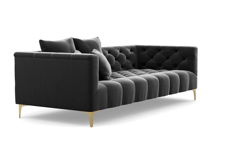 Ms. Chesterfield Sofa with Narwhal Fabric and Brass Plated legs - Image 1