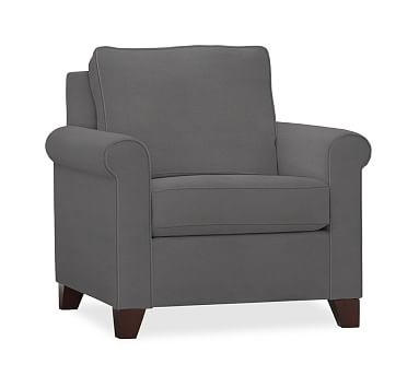 Cameron Roll Arm Upholstered Armchair, Polyester Wrapped Cushions, Performance Everydaysuede(TM) Metal Gray - Image 2
