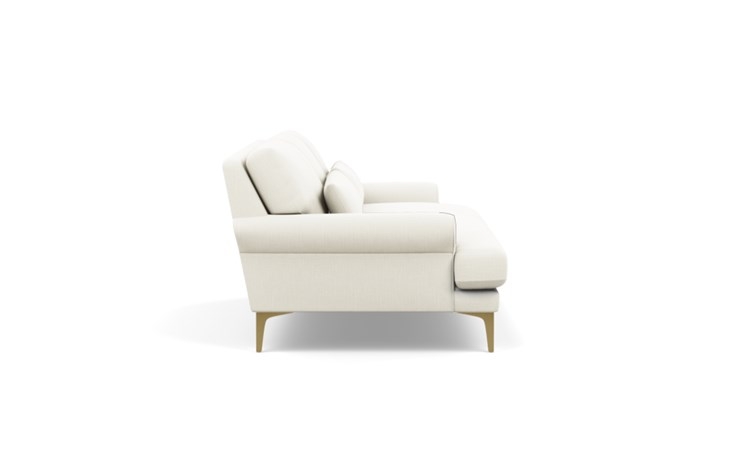 Maxwell Sofa with White Ivory Fabric and Brass Plated legs - Image 2