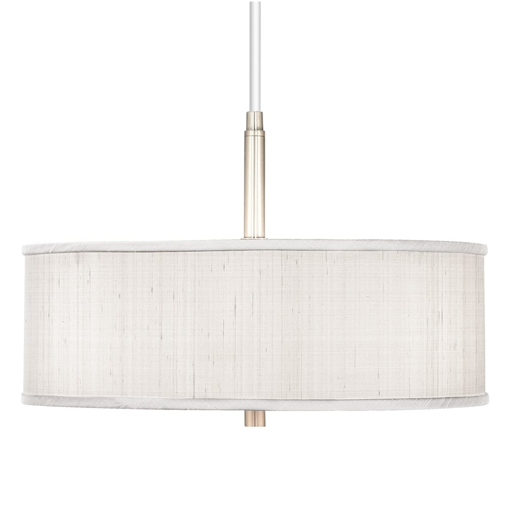 Possini Euro 16" Wide Modern Cream Textured Shade Pendant Chandelier - Image 0