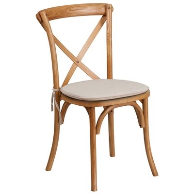 Magpie Early American Cross Back Solid Wood Dining Chair with Cushion - Image 0