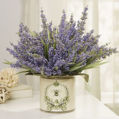 Lavender Centerpiece in Decoupage Pot - Image 0