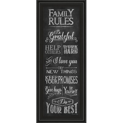 'Family Rules' Framed Textual Art - Image 0