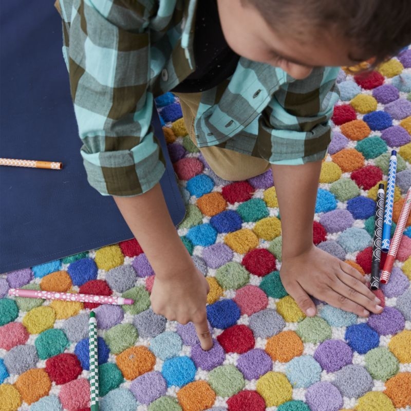 Hand-Tufted Rainbow Polka Dot Kids Colorful Rug 4x6 - Image 8