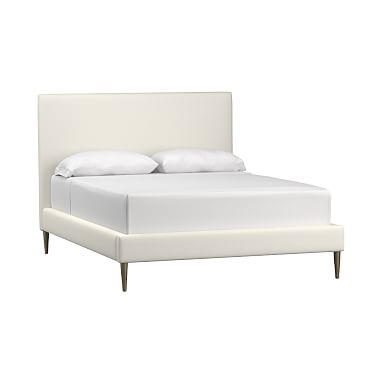 Ellery Upholstered Bed, Twin, Lustre Velvet Linen - Image 0