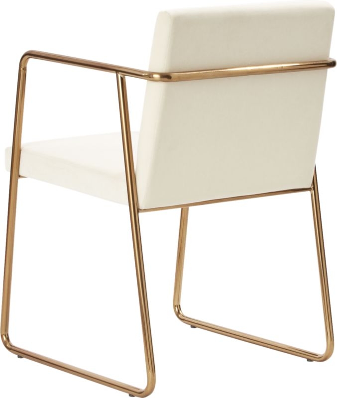 rouka white velvet chair - Image 6