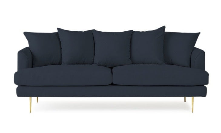 Blue Aime Mid Century Modern Sofa - Bentley Indigo - Image 0