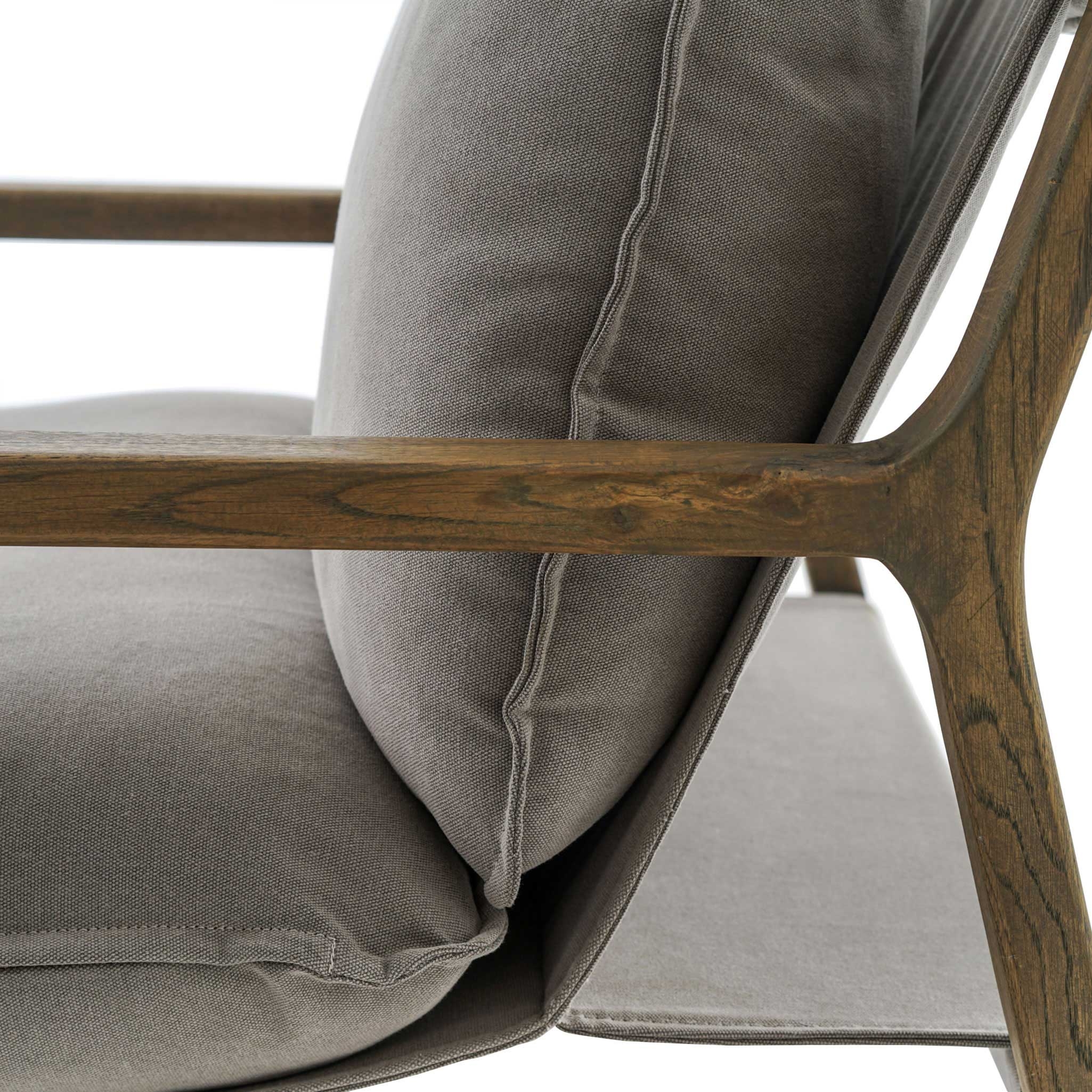 Antonia Rustic Lodge Grey Pillow Brown Wood Living Room Arm Chair - Image 5