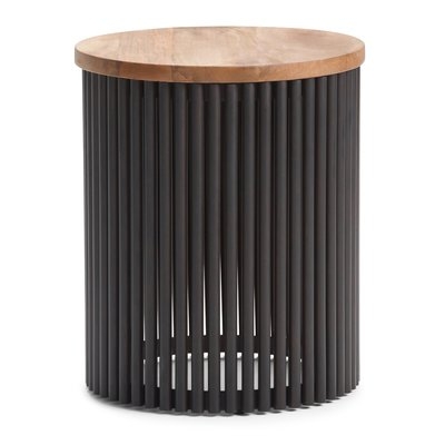 Taryn 21.25'' Tall Solid Wood Drum End Table - Image 0