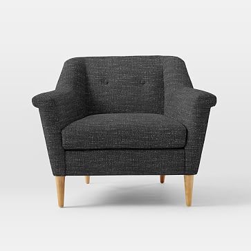 Finn Armchair, Heathered Tweed, Charcoal - Image 0