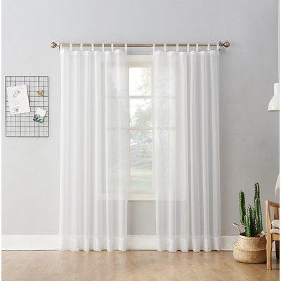 Wayfair Basics Solid Sheer Tab Top Single Curtain Panel - Image 0
