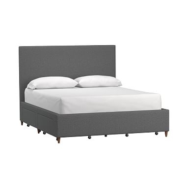 Beale Upholstered Storage Bed, Twin, Tweed Charcoal - Image 0