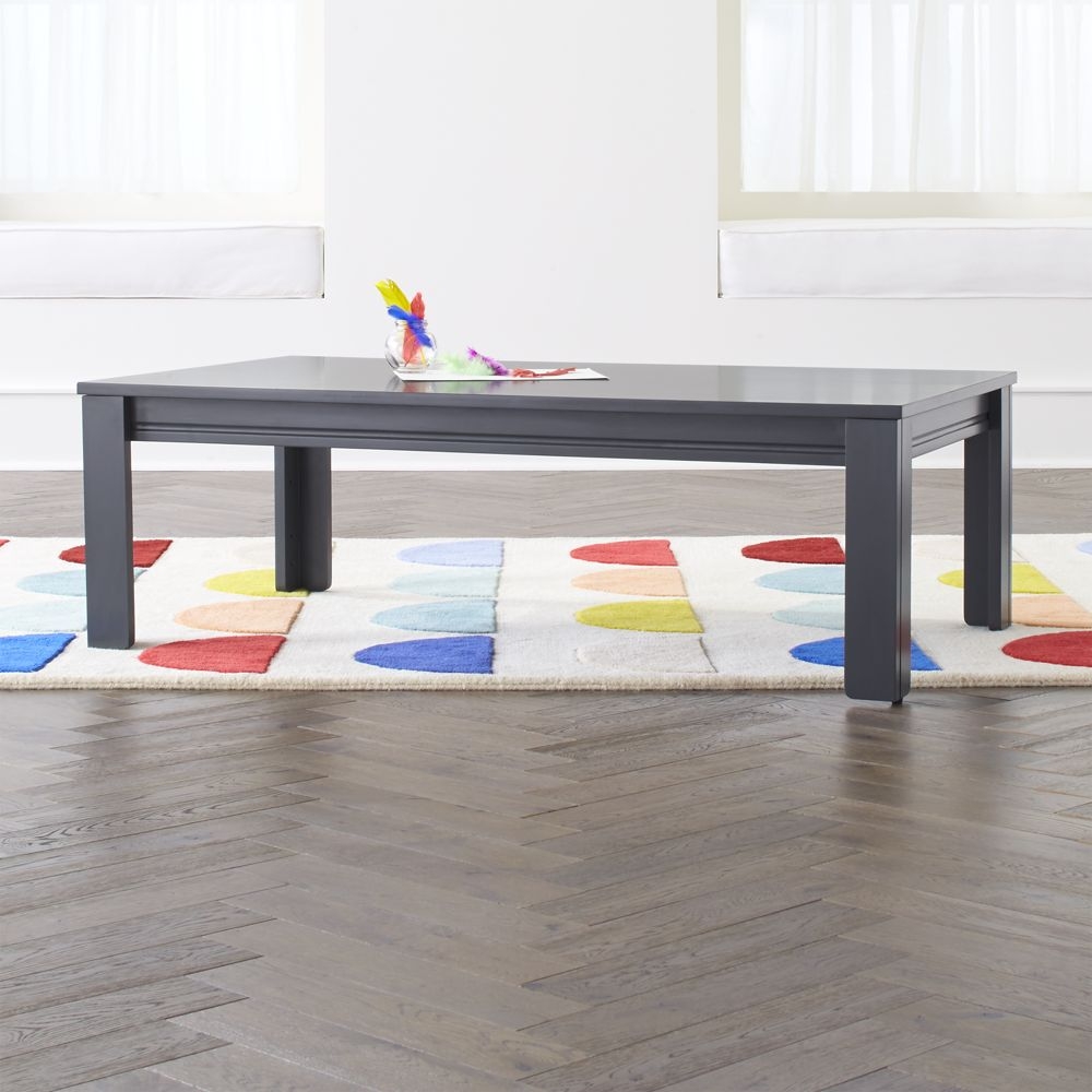 Adjustable Charcoal Wood Large Kids Table with 15" Legs - Image 0