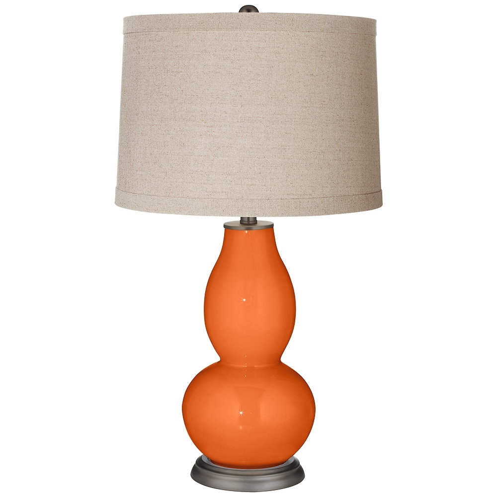 Invigorate Linen Drum Shade Double Gourd Table Lamp - Style # 53H72 - Image 0