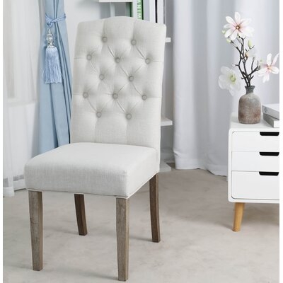 Zechariah French High Back Tufted Upholstered Dining Chair (set of 2) - Image 0