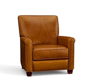 Irving Leather Recliner, Chestnut - Image 2