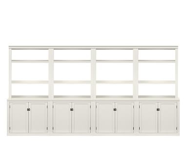 Logan Large Wall Suite with Open Shelving, Antique White - Image 3