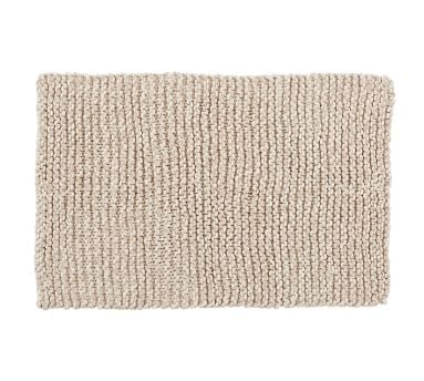 Chunky Handknit Throw Blanket, 44 x 56", Neutral - Image 1