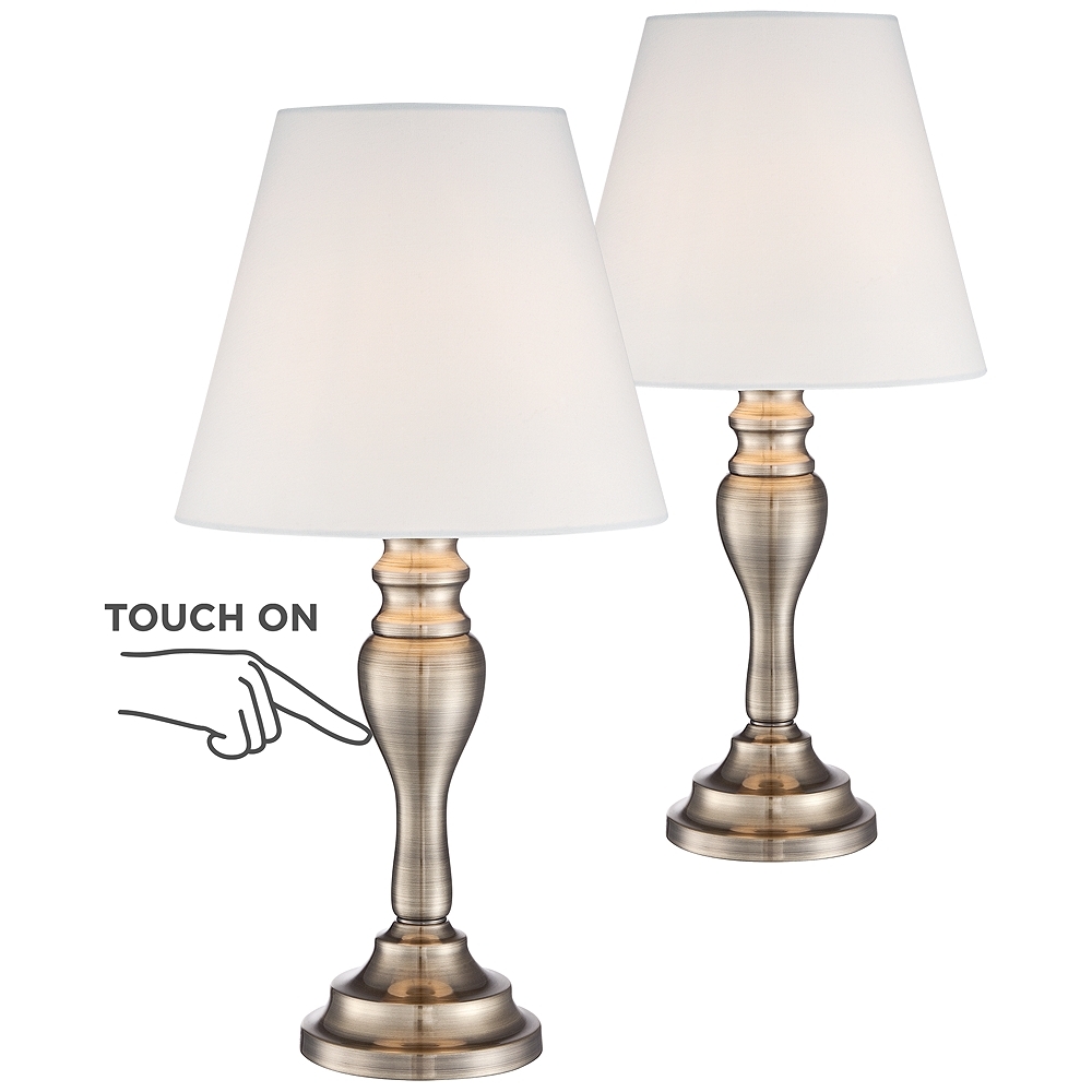 Brass Finish 19 1/4" High Touch On-Off Table Lamp Set of 2 - Image 0