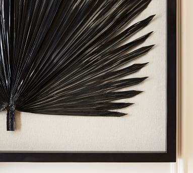 Palm Leaf Shadow Box Art, Black, Large - Image 1
