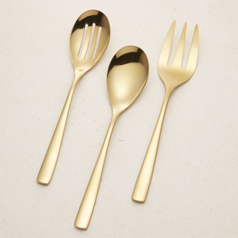 Gold Slotted Serving Spoon - Image 1