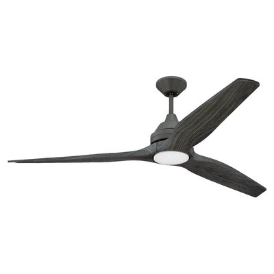 60" Audrey 3 Blade Ceiling Fan with Remote, Light Kit Included - Image 0