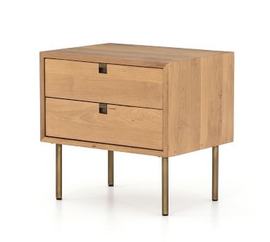 Archdale 24" Nightstand, Natural Oak/Satin Brass - Image 1