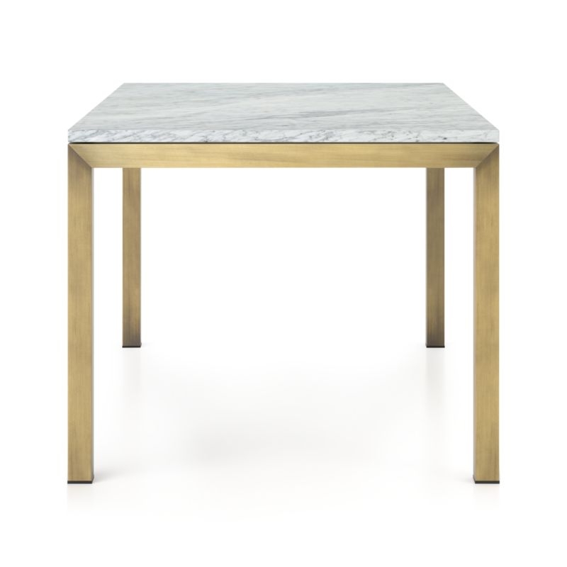 Parsons White Marble Top/ Brass Base 48x28 Dining Table - Image 6