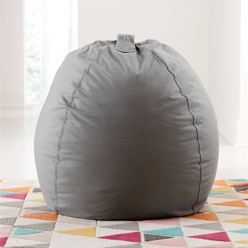 Large Grey Bean Bag Chair - Image 0