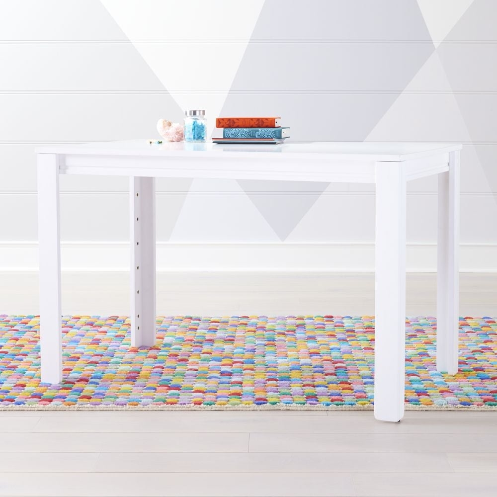 Adjustable White Wood Large Kids Desk/Table with 30" Legs - Image 0