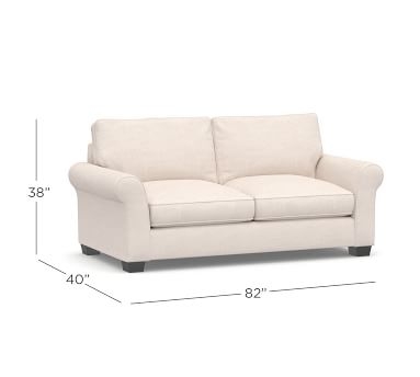 PB Comfort Roll Arm Upholstered Deluxe Sleeper Sofa, Polyester Wrapped Cushions, Textured Twill Khaki - Image 3