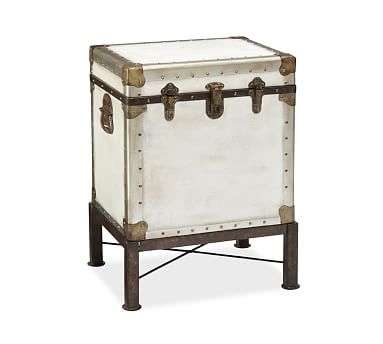 Ludlow Trunk End Table with Stand, White - Image 3