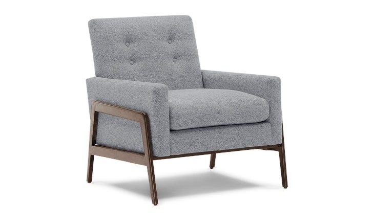 Gray Clyde Mid Century Modern Chair - Essence Ash - Coffee Bean - Image 0
