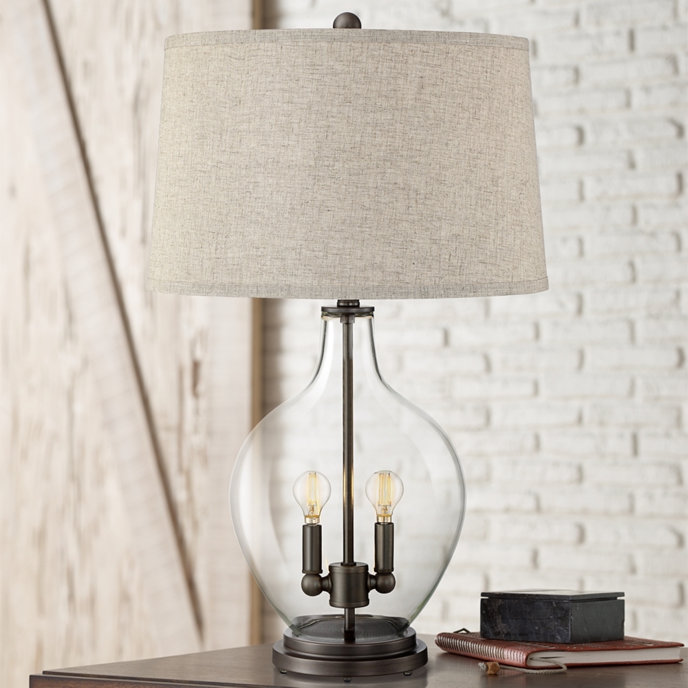 Becker Clear Glass Table Lamp with Night Light - Style # 40X49 - Image 0