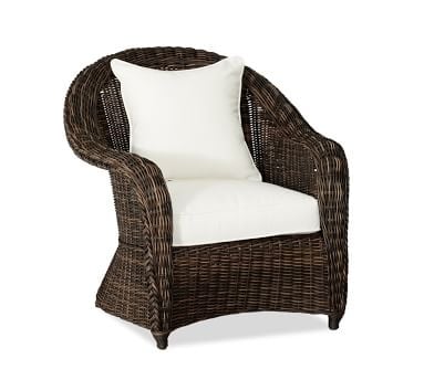 Torrey All-Weather Wicker Roll Arm Lounge Chair with Cushion, Espresso - Image 2