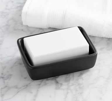 Matte Black Ceramic Soap Dish - Image 0