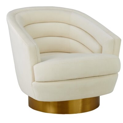 Pigott Cream Velvet Swivel Chair - Image 0