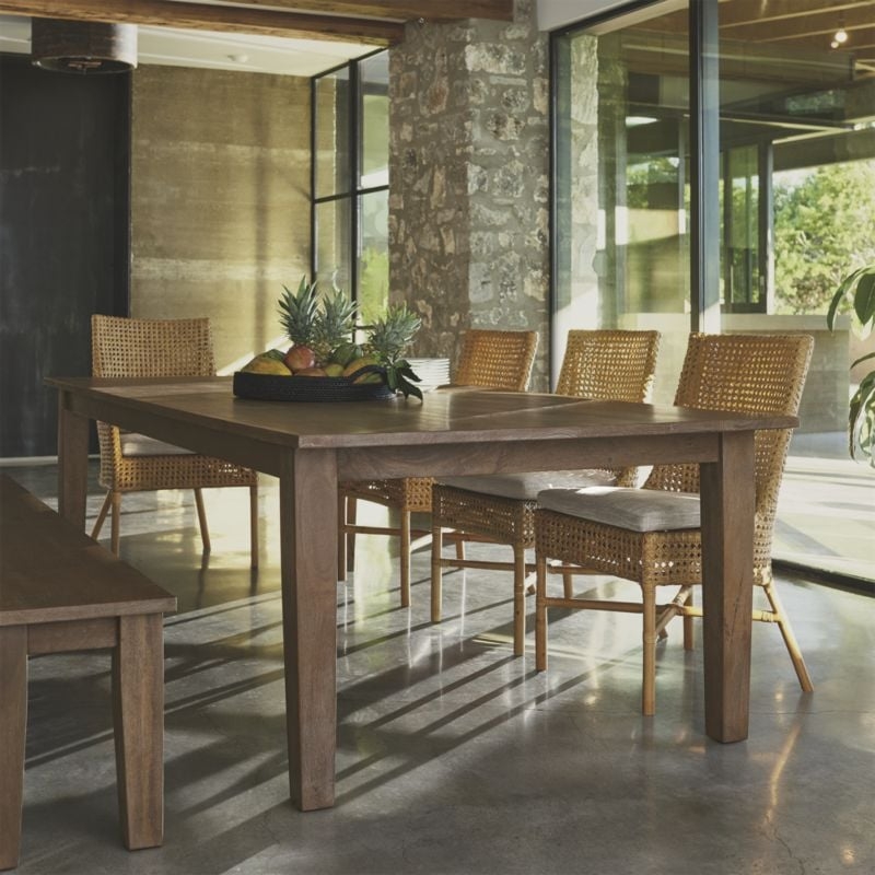 Basque 82" Weathered Light Brown Solid Wood Dining Table - Image 3
