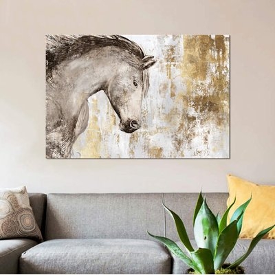 'Equestrian Gold V' Print on Canvas - Image 0
