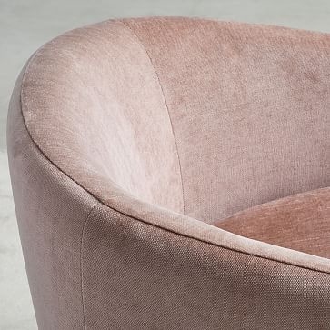 Crescent Swivel Chair, Performance Velvet, Light Pink - Image 3