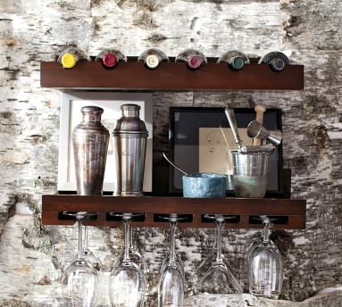 Holman Entertaining Shelf, Wineglass, Espresso Stain - Image 1