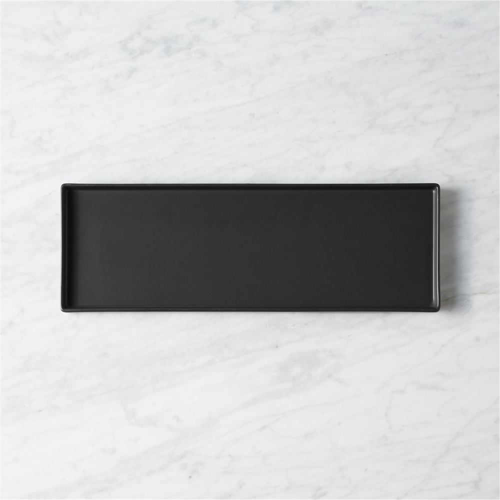 Bento Rectangular Matte Black Serving Platter - Image 0