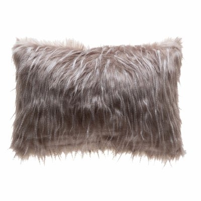 Holli Feather Indoor/Outdoor Faux Fur Lumbar Pillow Cover - Image 0